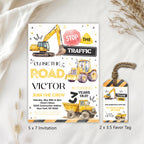 Editable Construction Invitation, Tractor Truck Invitations , Dump Truck Party Invite, Printable template Digital 9152
