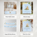 Blue Winnie the Pooh Party Bundle, Printable Birthday Decorations Party Set