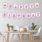 Pink Circus Birthday Banner, Happy Birthday Printable Banners