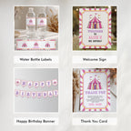 Pink Circus Party Bundle, Girl Circus Birthday Printable Decorations
