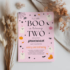 Pink Ghost Halloween Birthday Invitation: Editable Canva Template (Digital Download) 9162