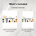 Editable Halloween Party, Halloween Costume Party Candy Bar Wrapper, Halloween Decorations Party, Instant Download