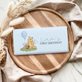 Blue Winnie the Pooh Birthday Chocolate Wrappers, Candy Bar Label