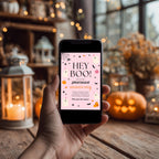 Editable Halloween Invitation, Spooktacular Halloween Party Invitation, Pink Ghost Halloween Invitation, Girl Boo Halloween Invitation