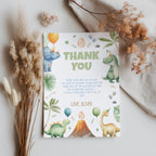 EDITABLE Three Rex Thank you card Dinosaur First birthday Note card Three rex party Instant Download Printable Template 9166