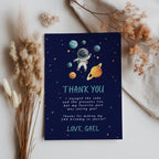 Space Astronaut Editable Birthday Thank You Card | Second Trip Around the Sun Printable Template | Instant Download