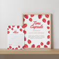 Berry First Birthday Capsule Sign, Strawberry 1st Time Capsule