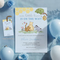 Blue Winnie the Pooh Baby Shower Invitation, Baby Party Invite