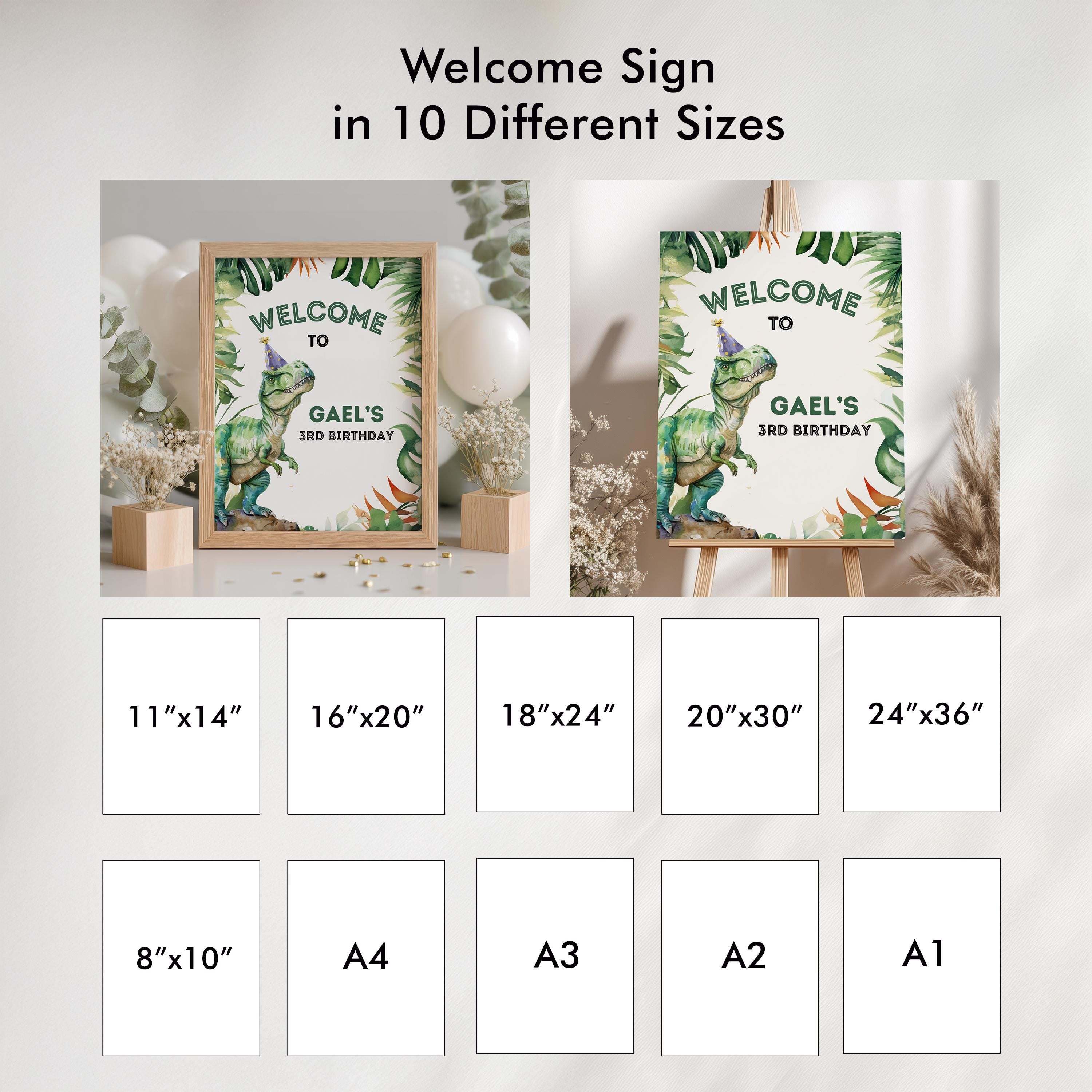 Editable Dinosaur 3rd Birthday Party Signs | Dinosaur Three Rex Welcome Sign | Dinosaur Three Rex Yard Sign | Templates 9014