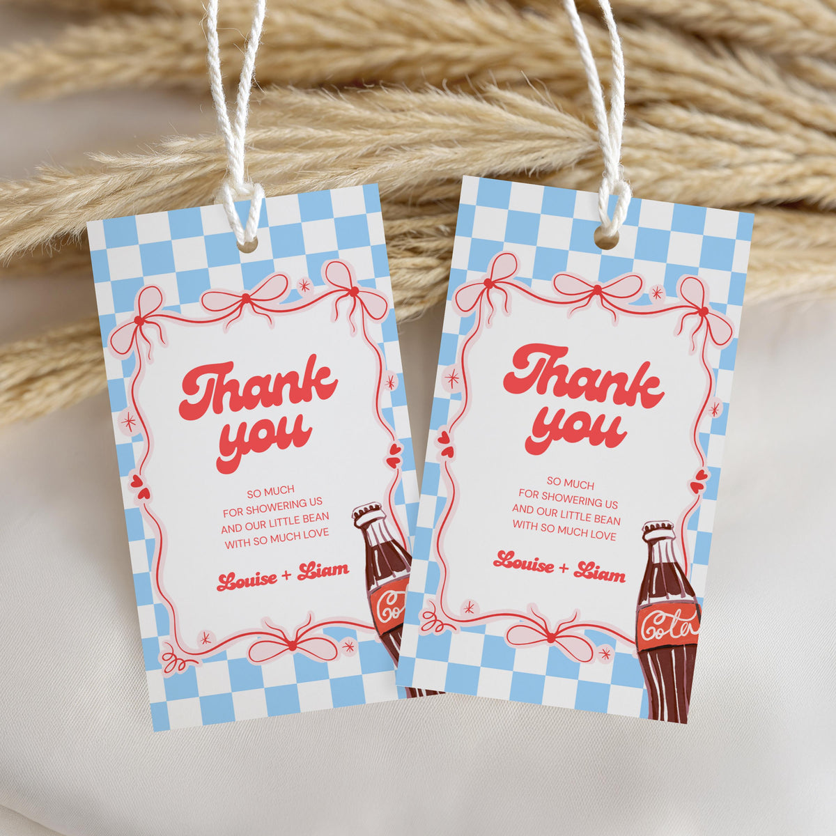 Ready to pop Favor Tags, Soda Baby Shower Thank You Tags