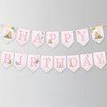Pink Winnie the Pooh Birthday Banner, Happy Birthday Printable Banners