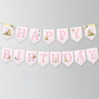 Pink Winnie the Pooh Birthday Banner, Happy Birthday Printable Banners