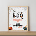 Editable Halloween Birthday Welcome Sign, Boo Halloween Party Welcome Halloween Birthday Costume Party Digital Template Printable