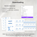 Blue Bow First Birthday Bundle, Blue Ribbon 1st Birthday Decoration, Printable Birthday Decorations, Blue Ribbon Bundle