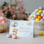 Teddy Bear Food Labels, Beary First Tent Card
