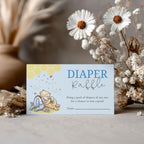Blue Winnie the Pooh Diaper Raffle Card, Printable Nappy Raffle Cards