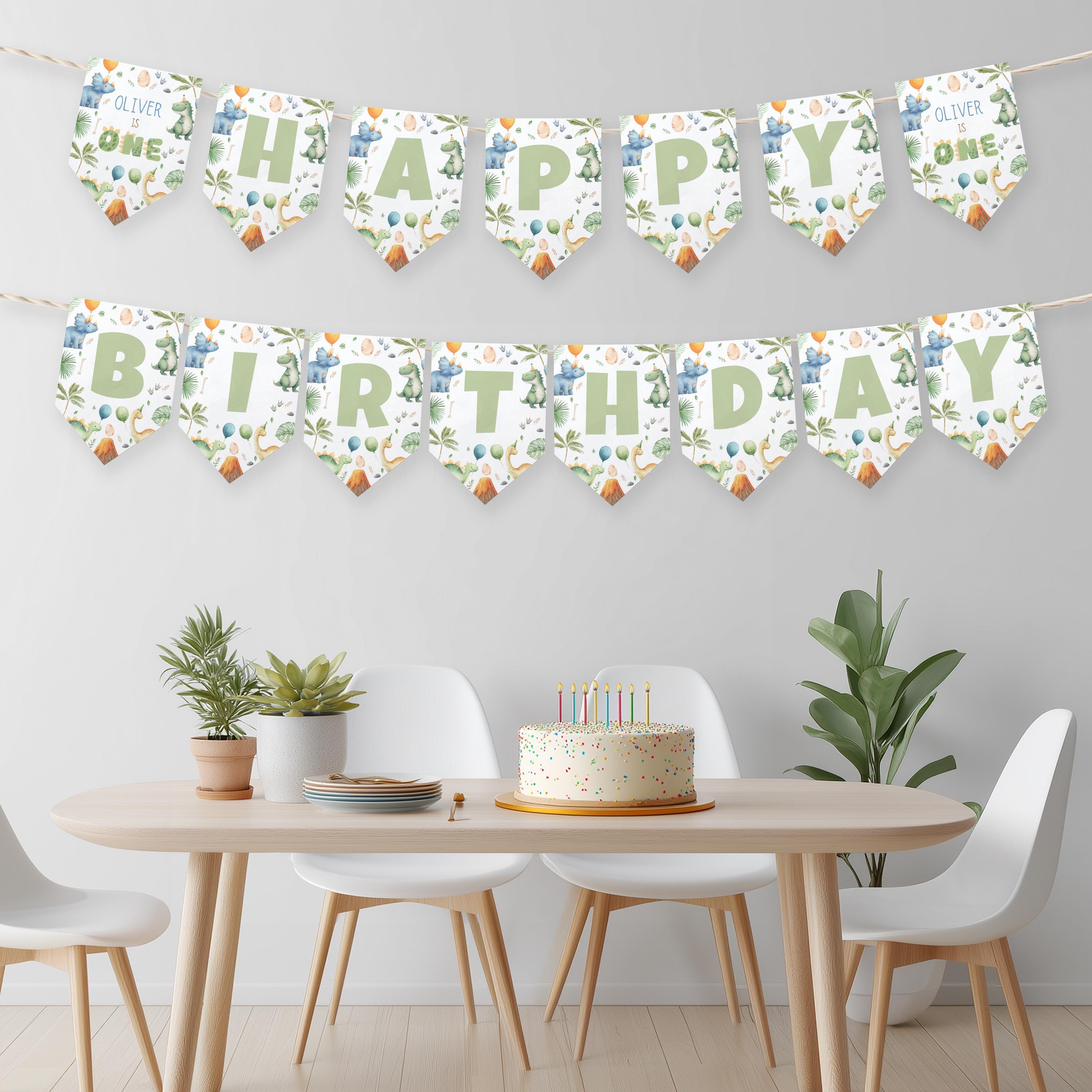 Dinosaur Happy Birthday Banner, Dinosaur Happy Birthday Banner Printable Party Templates Instant download 9165