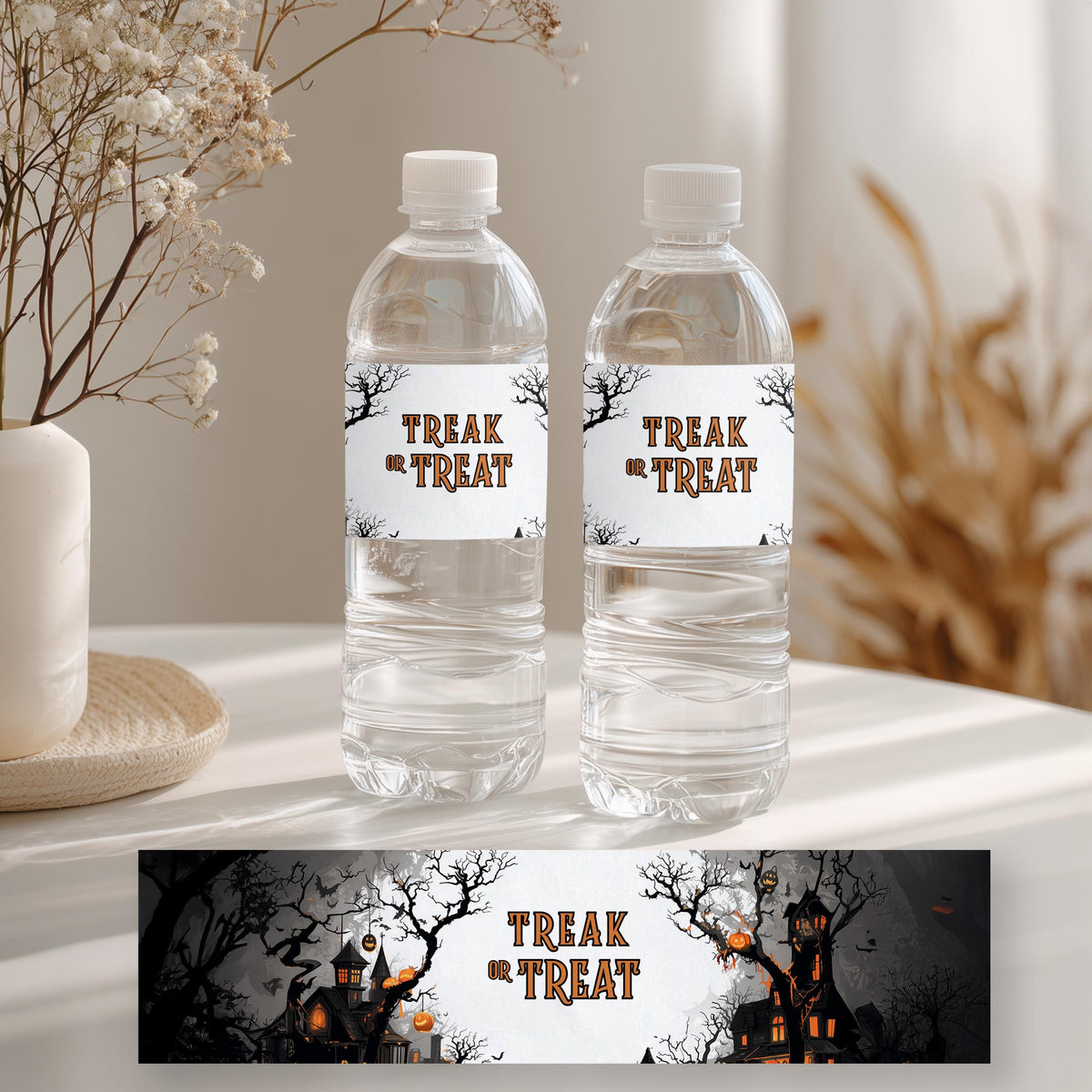 EDITABLE Halloween Party Bottle label, Halloween Party Water Bottle Label, Party decorations Instant Download Printable Templates
