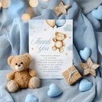 Beary First Thank You Card Template, Teddy Bear Printable Thank You Card