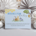 Blue Winnie the Pooh Books For Baby Printable, Baby Shower Book Request Cards