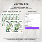 Dinosaur Three-Rex Birthday Invitation | Editable Canva Template | 3rd Birthday Invite | Instant Download 9014
