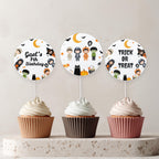Costume Party Cupcake Toppers, Halloween Birthday Cake Toppers