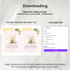 Pink Winnie the Pooh Thank You Card Template, Printable Thanks Card