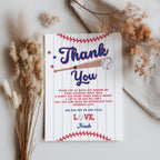 Baseball Thank You Card Template, Rookie of the Year Printable Thank You Card