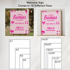 Hot Pink Doll Summer Birthday Welcome Sign, Pink Pool Party Birthday sign, Editable Template, Theme Party decorations Instant download
