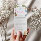 Winnie the Pooh Gender Reveal Menu Template, Baby Shower Printable Editable