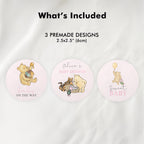 Pink Winnie the Pooh Baby Shower Cupcake toppers, Party Cake topper