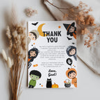 Editable Halloween Party Thank you card, Halloween Costume Thank you card, Happy Halloween Printable Template Instant Download