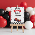 Growing Up Two Fast Welcome Sign, Racing Red Cars Sign, Car Second Birthday 9179
