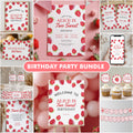 Editable Two Sweet Birthday Party Decorations | Strawberries Printable Party Bundle
