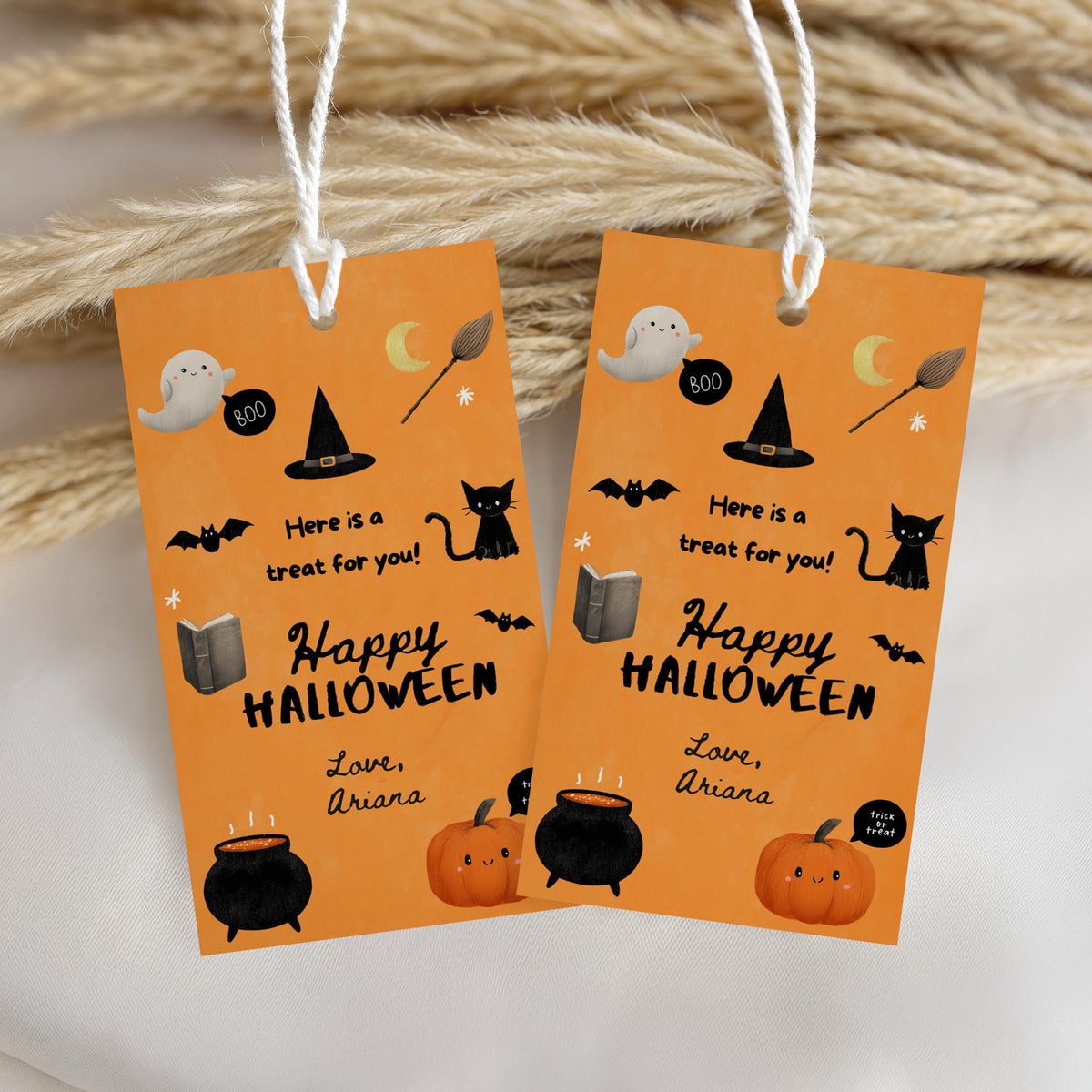 Editable Halloween Cute Costume Party Favor Tags