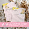 Pink Winnie the Pooh Baby Shower Games, Party Games Pack