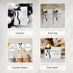30th Party Decoration | 30th Birthday Bundle | Thirty Black Bow Minimalist Decorations | Download 9177