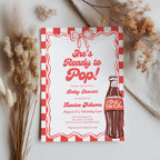 She's Ready to pop Baby Shower Invitation Bundle, Soda Baby Party Invite