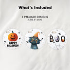 Editable Halloween Cute Costume Party Cupcake Toppers, Boo Halloween Printable Cake Toppers, Instant Download