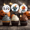 Editable Halloween Cute Costume Party Cupcake Toppers, Boo Halloween Printable Cake Toppers, Instant Download