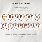 Editable Cowboy First Rodeo Happy Birthday Banner | Cowboy First Rodeo Printable Birthday Party Banner | Western Birthday Decor 8539