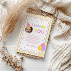 Fun to be One Thank You Card Template, Printable Thanks Card