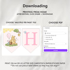 Pink Winnie the Pooh Birthday Banner, Happy Birthday Printable Banners