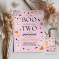 Pink Ghost Halloween Birthday Invitation: Editable Canva Template (Digital Download) 9162