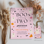 Pink Ghost Halloween Birthday Invitation: Editable Canva Template (Digital Download) 9162