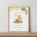 Winnie the Pooh Welcome Sign, Birthday Sign