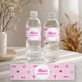 EDITABLE Hot Pink Doll Summer Birthday Bottle label, Pink Pool Party Water Bottle Label Party decoration Instant Download
