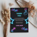 Music Neon Kpop Editable Birthday Thank You Card | Instant Download