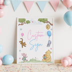 Winnie the Pooh Gender Reveal Custom Sign, 8x10 Baby Shower Party Custom Signs