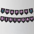 Editable Music Neon K-pop Happy Birthday Banner | Kpop Printable Birthday Party Banner | Instant Download